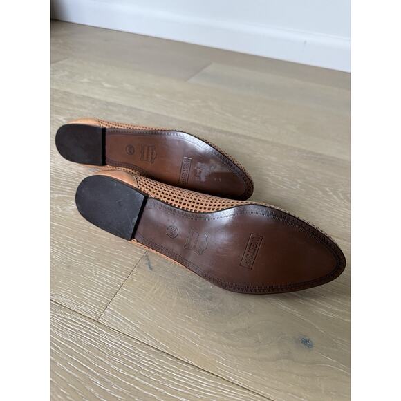 Vintage West 31st Natural Woven Leather Loafer Made In Brazil Classic Tan 8.5 - Picture 5 of 7